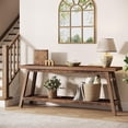 thumbnail image 1 of Tribesigns 70.86-Inch 2-Tier Console Table: Farmhouse Entryway Table, Narrow Sofa Table Behind Couch, Rustic Brown, 1 of 8