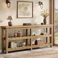 thumbnail image 1 of Tribesigns 70.86-Inch ExtraLong Console Table, Farmhouse 3-Tier Entryway Table, Wood Sofa Table for Living Room, Hallway, Light Brown, 1 of 7