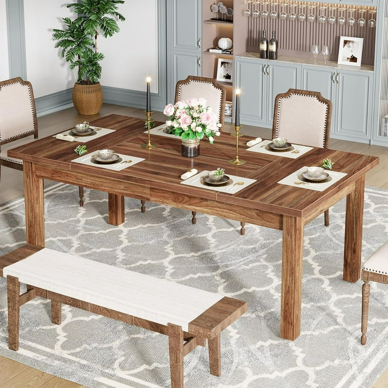 Dining Table Set For Modern Farmhouse Rectangular Kitchen Table