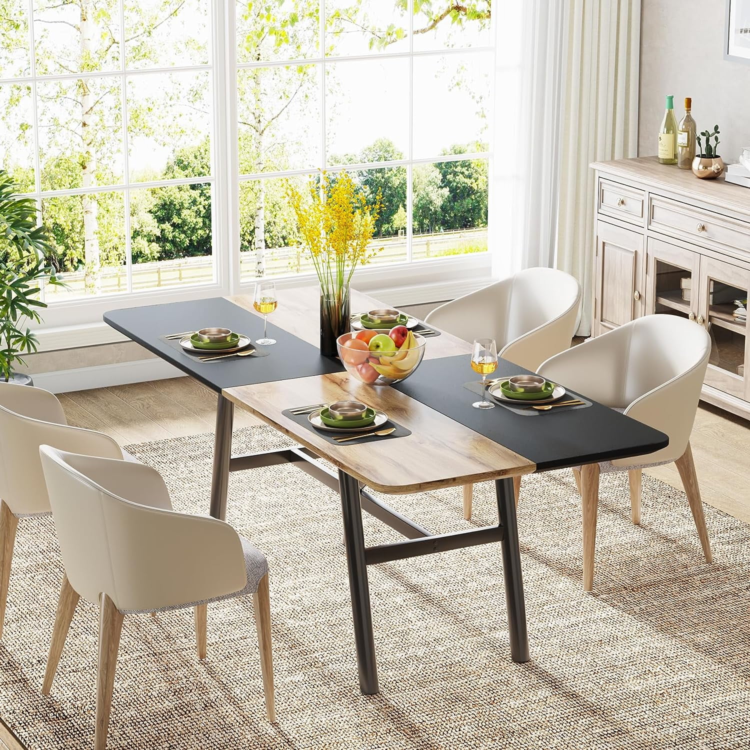 Tribesigns 70.86 inch Dining Table, Industrial Style for 6-8 People ...