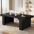 thumbnail image 1 of Tribesigns 70.87" Executive Office Desk, Modern Wooden Writing Table Simple Business Furniture with Arched Design for Home Office, Black, 1 of 5