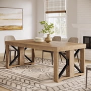 Tribesigns 70.87" Farmhouse Rectangular Dining Table for 6-8 People, Brown