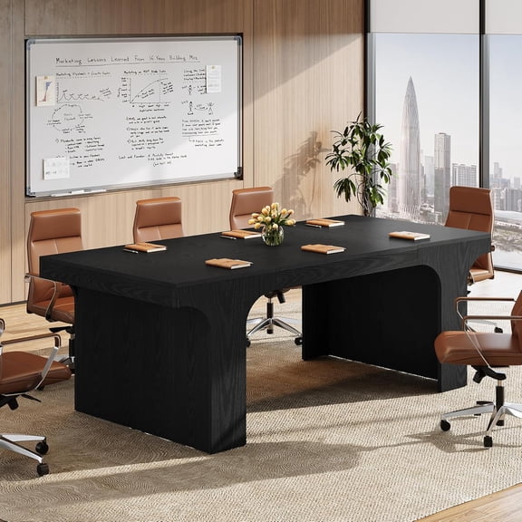 Tribesigns 70.87-Inch Conference Table for 6-8, Large Meeting Table Workstation for Conference Room (Without Chair, Black)