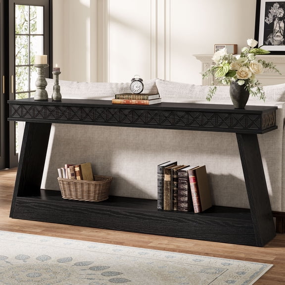 Tribesigns 70.87-Inch Entryway Table, Narrow Console Table with Storage, Wooden Long Sofa Table, Skinny Hallway Table for Entrance, Bedroom, Living Room, Behind the Couch, Foyer, Rustic Brow