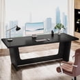 thumbnail image 1 of Tribesigns 70.87-Inch Executive Computer Desk: Large Home Office Desk, Industrial Wood Study Writing Table, Black, 1 of 5