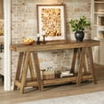 thumbnail image 1 of Tribesigns 70.87 Inch Farmhouse Console Table, 2-Tier Rectangular Accent Table Behind Couch for Living Room, Entrance, Foyer, Rustic Brown, 1 of 7