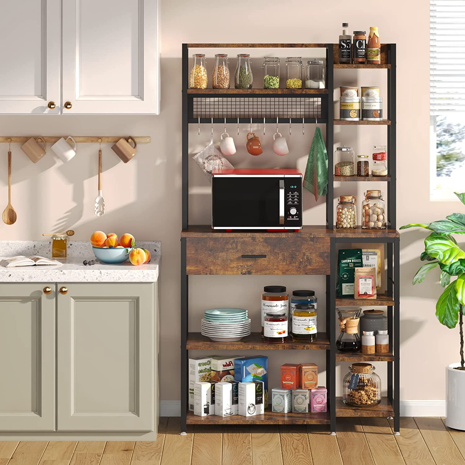 Tribesigns 70.9" Baker's Rack with Drawer: 5-Tier+6-Tier Kitchen Stand ...