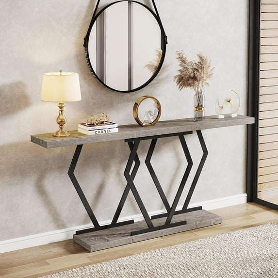 Tribesigns 70.9" Console Table for Living Room, Narrow Long Sofa Table with Heavy Duty Metal Frame