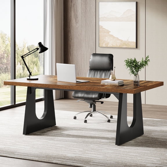 Tribesigns 70.9" Executive Desk with Double Pedestal, Large Home Office Table