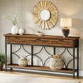 thumbnail image 1 of Tribesigns 70.9" Extra Long Console Table with Drawers, Farmhouse Entryway Table with Storage, Wood Behind Couch Sofa Table Accent Table for Entryway, Living Room, Hallway, 1 of 8