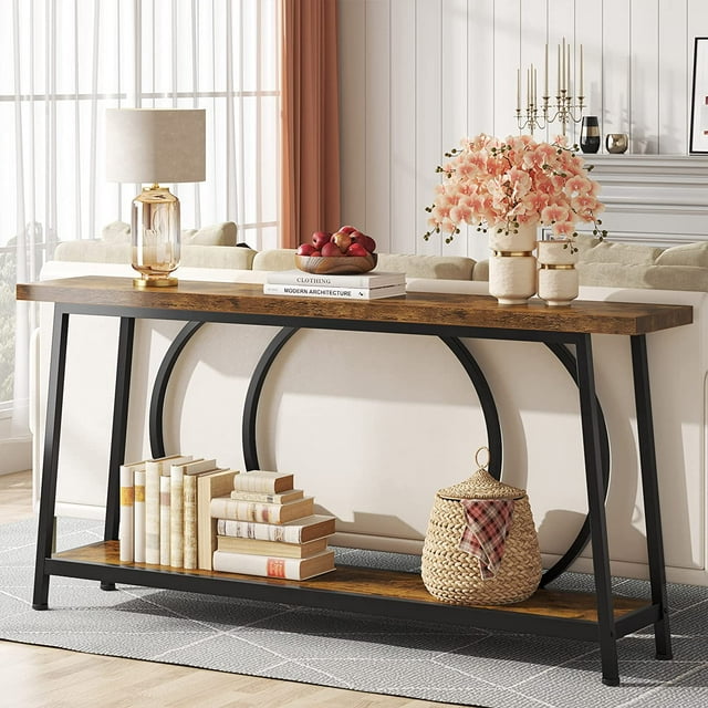 Tribesigns Modern 70.9 Inch Console Table with Storage, 2 Tier TV Stand ...