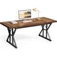 thumbnail image 1 of Tribesigns 70.9-Inch Executive Office Desk, Large Computer Work Desk for Home Office (Brown & Black), 1 of 5