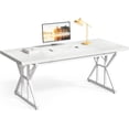 thumbnail image 1 of Tribesigns 70.9-Inch Executive Office Desk, Large Computer Work Desk for Home Office (White), 1 of 4