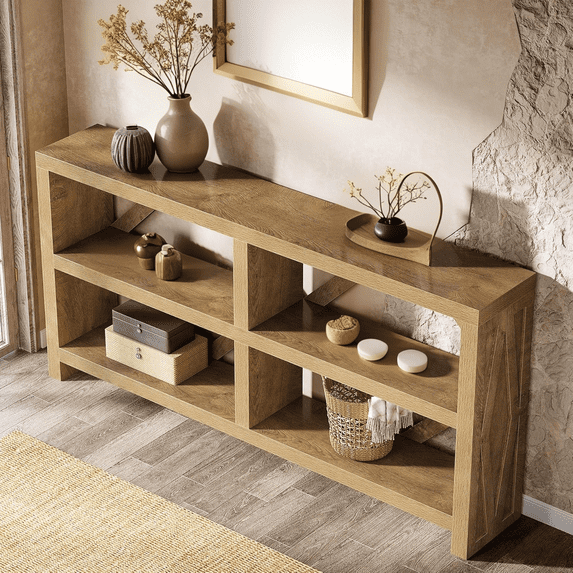 Tribesigns 70.9-Inch Extra Long Console Table with Storage, Industrial Sofa Table Behind Couch, 3-Tier Entry Foyer Furniture for Entryway