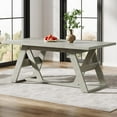 thumbnail image 1 of Finmind 70.9-Inch Farmhouse Dining Table: Wood Kitchen Table with Double X-Base, Gray, 1 of 7