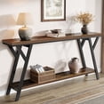 thumbnail image 1 of Tribesigns 70.9-Inch Narrow Long Entryway Console Table, Industrial Sofa Table Behind Couch with 2-Tier Storage Shelf for Hallway, Living Room, Entrance, Foyer, Rustic Brown, 1 of 22