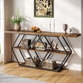 thumbnail image 1 of Tribesigns 70.9 Inches Extra Long Console Table, 3-Tier Narrow Sofa Table Behind Couch with Storage Shelves, Industrial Entryway Table for Living Room, Hallway, Entrance, Rustic Brown, 1 of 5