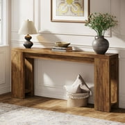 Tribesigns 70.9" Long Console Table, Farmhouse Wood Sofa Table Behind Couch for Entryway, Walnut Brown