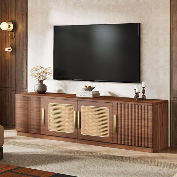 Tribesigns 70.9" Mid Century Modern TV Stand: 6-Tier Storage, Spacious Media Console for TVs up to 80”, Aesthetic Entertainment Center