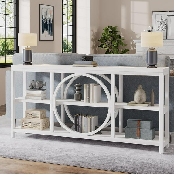 Tribesigns 70.9" Sofa Console Table, Extra Long Narrow Entryway Tables with 3 Tier Storage Shelves