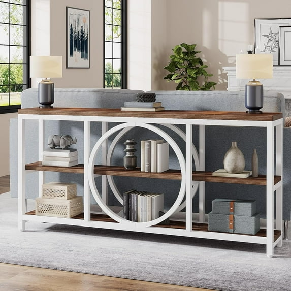 Tribesigns 70.9" Sofa Console Table, Extra Long Narrow Entryway Tables with 3 Tier Storage Shelves