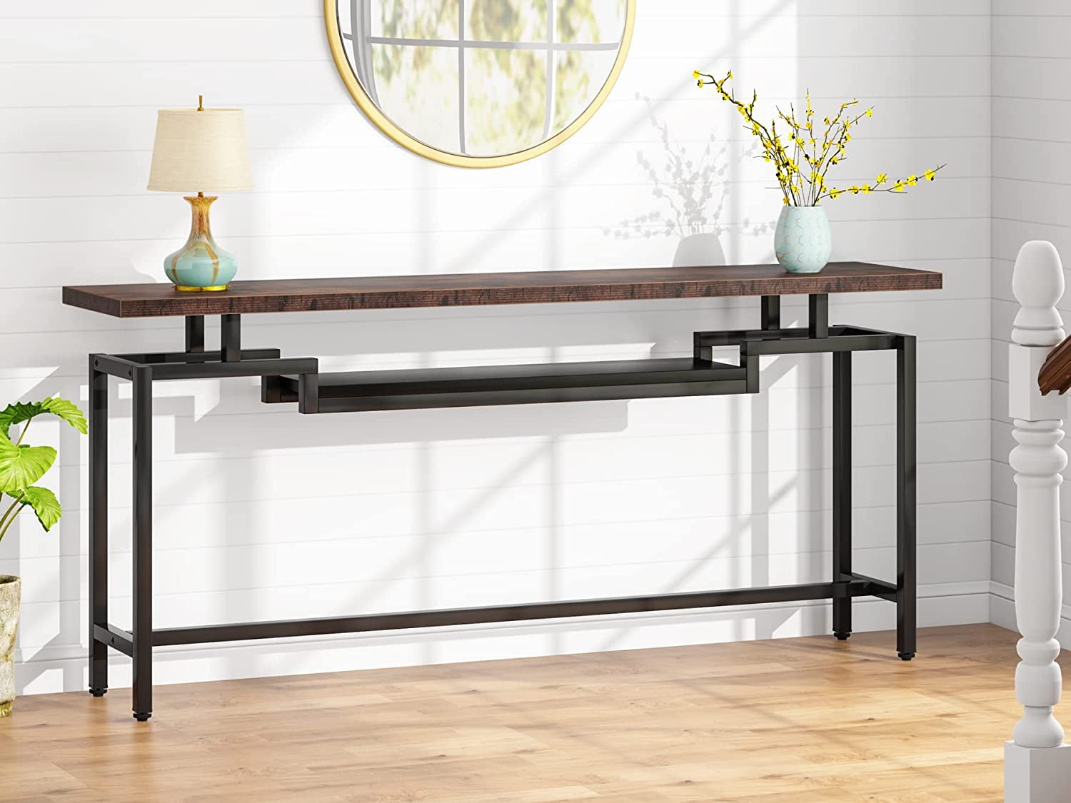 Tribesigns 70'' Industrial TV Console Table, Narrow Long Sofa Table ...