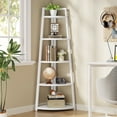 thumbnail image 1 of Tribesigns 70-Inch Industrial Corner Bookshelf, 5-Tier Ladder Shelf, Plant Stand, 1 of 6