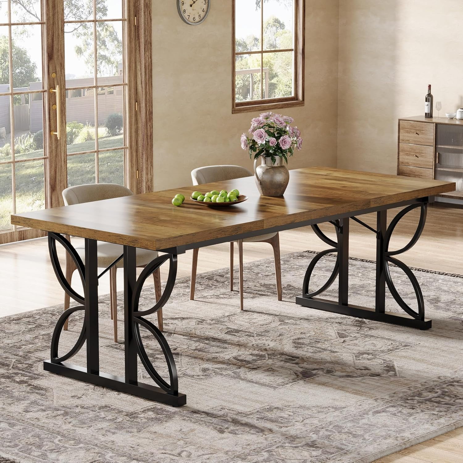 Tribesigns 71" Dining Table for 6, Farmhouse Kitchen Dinner Table with ...