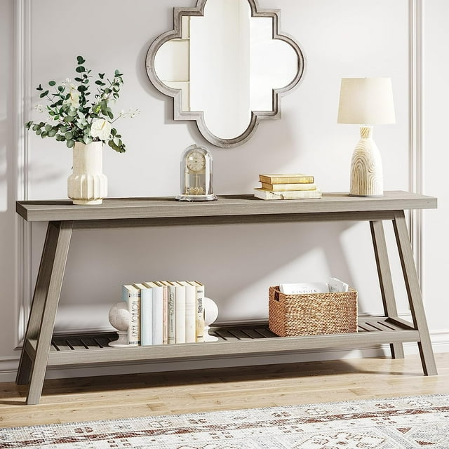 "Tribesigns 71"" Rustic Narrow Wood Console Table, Extra Long Entryway