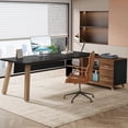 thumbnail image 1 of Tribesigns 71-Inch Executive Desk, L-Shaped Desk with 55-Inch Cabinet, 1 of 8