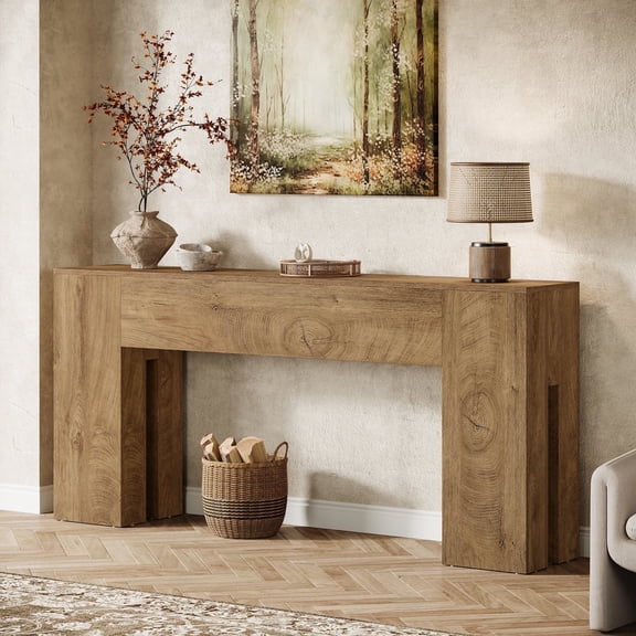 Tribesigns 71-inch Long Console Table for Entryway, Farmhouse Sofa Console Behind Couch, Entry Table for Hallway, Light Brown