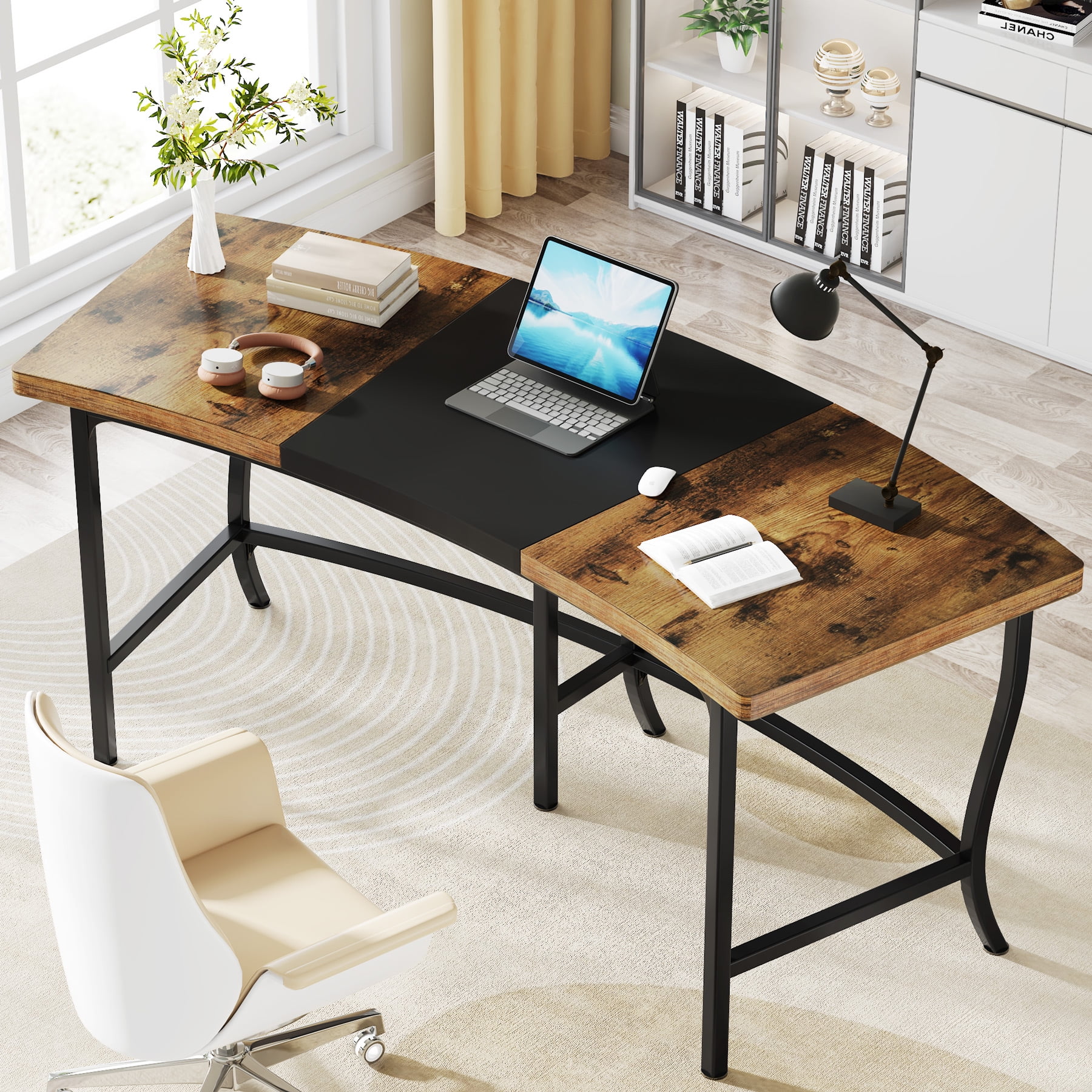 Tribesigns 71 in. Arc-Shaped Desk, Large Curved Computer Desk, Bow