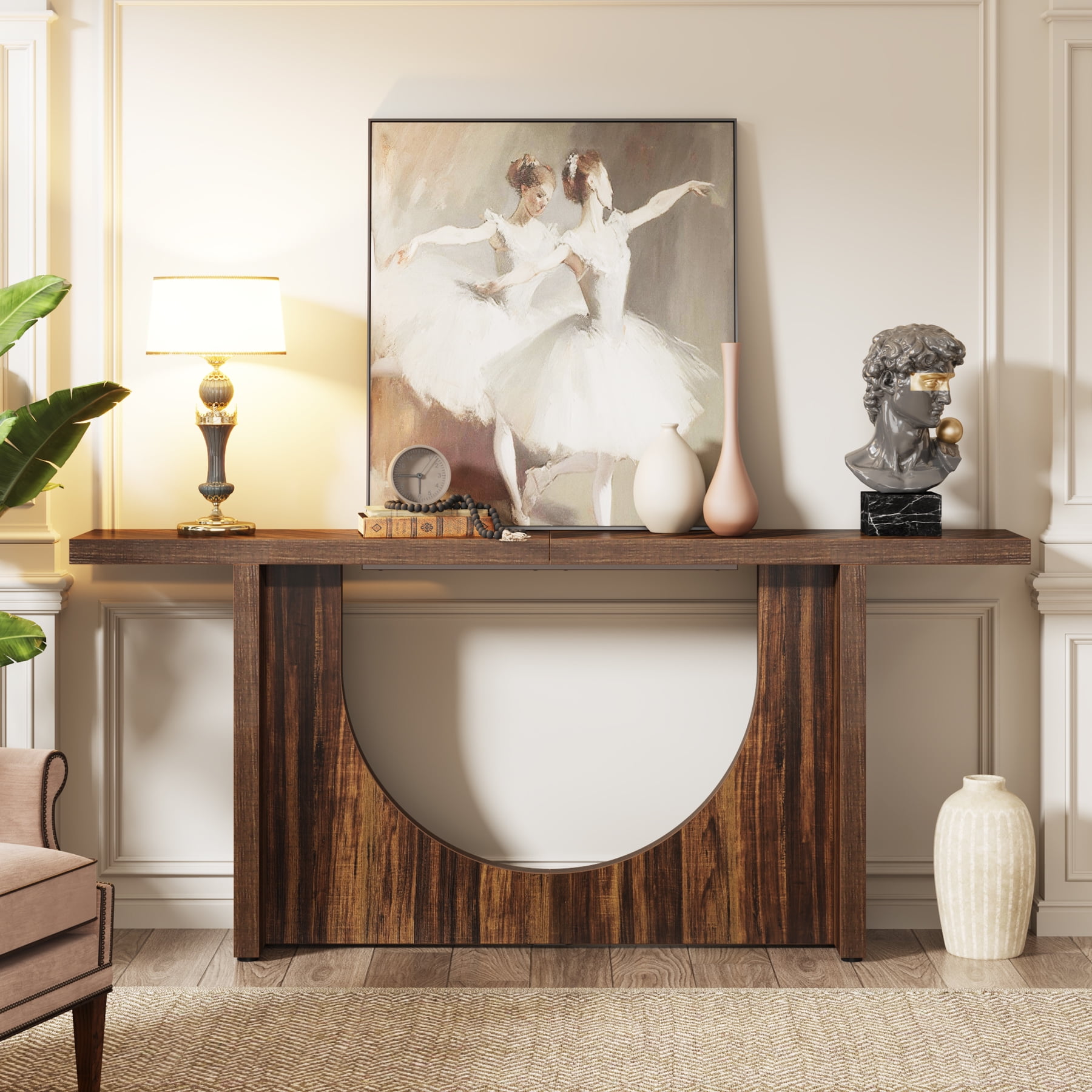 Tribesigns 71 in. Farmhouse Console Table, Vintage Entryway Foyer Table ...
