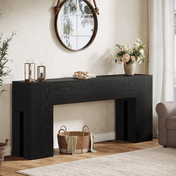 Tribesigns 71-inch Console Table for Entryway, Farmhouse Sofa Console Behind Couch, Entry Table for Hallway, Foyer, Living Room, Black
