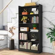 Tribesigns 72 Tall Bookshelf, Modern 6-Shelf Open Bookcase, Black