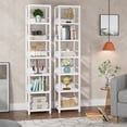thumbnail image 1 of Tribesigns 75 Inches Tall Narrow Bookshelf, 6-tier Multipurpose Storage Rack Book Shelves, Rustic Corner Square Shelf Tower, Skinny Bookcase Display Stand Shelving Units, 2 PCS, 1 of 4