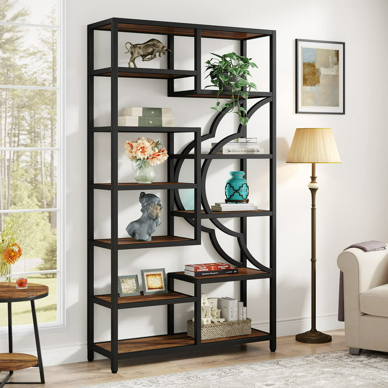 https://i5.walmartimages.com/seo/Tribesigns-75-Tall-Bookshelf-11-Shelves-Staggered-Bookcase-Unique-Arc-Shaped-Design-Industrial-Etagere-Shelving-Unit-Storage-Display-Shelves-Bedroom-_40bf45f1-20e9-4ad4-9bd8-a9837f9d6a8a.607bef2b5a2a025e617d0d797e91d1ce.jpeg?odnHeight=768&odnWidth=768&odnBg=FFFFFF
