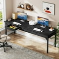 thumbnail image 1 of Tribesigns 78.7" Extra Long Computer Desk, Two Person Desk Double Desk with 2 Drawers, Home Office, Black, 1 of 5