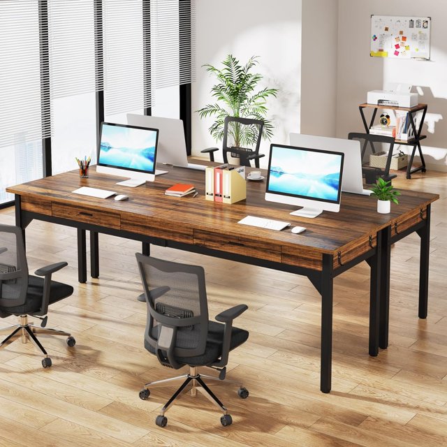 "Tribesigns 78.7"" Extra Long Dual Workstation Desk, Large Executive