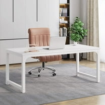 Tribesigns 78.7 Inch Large Computer Table, Modern Sturdy Writing Desk for Home Office, White