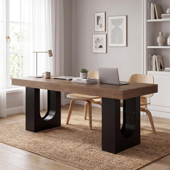 Tribesigns 78.7" Two Person Desk, Extra Long Double Computer Desk for Home Office, Modern Writing Table, Large Shared Workspace