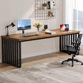 thumbnail image 1 of Tribesigns 78.74" Extra Long Computer Desk 2 Person Desk, Double Long Desk with Heavy Duty Metal Frame for Home Office, Brown & Black, 1 of 7