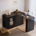 thumbnail image 1 of Tribesigns 78" L Shaped Desk with Storage, Modern Corner Desk with Drawers for Small Space for Home Office Bedroom (Black), 1 of 7