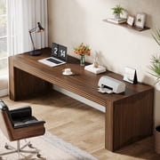 Tribesigns 79-inch Extra Long Desk, Two Person Desk for Home Office, Wooden Long Computer Double Desk, Writing Study Table for Office, Dark Brown