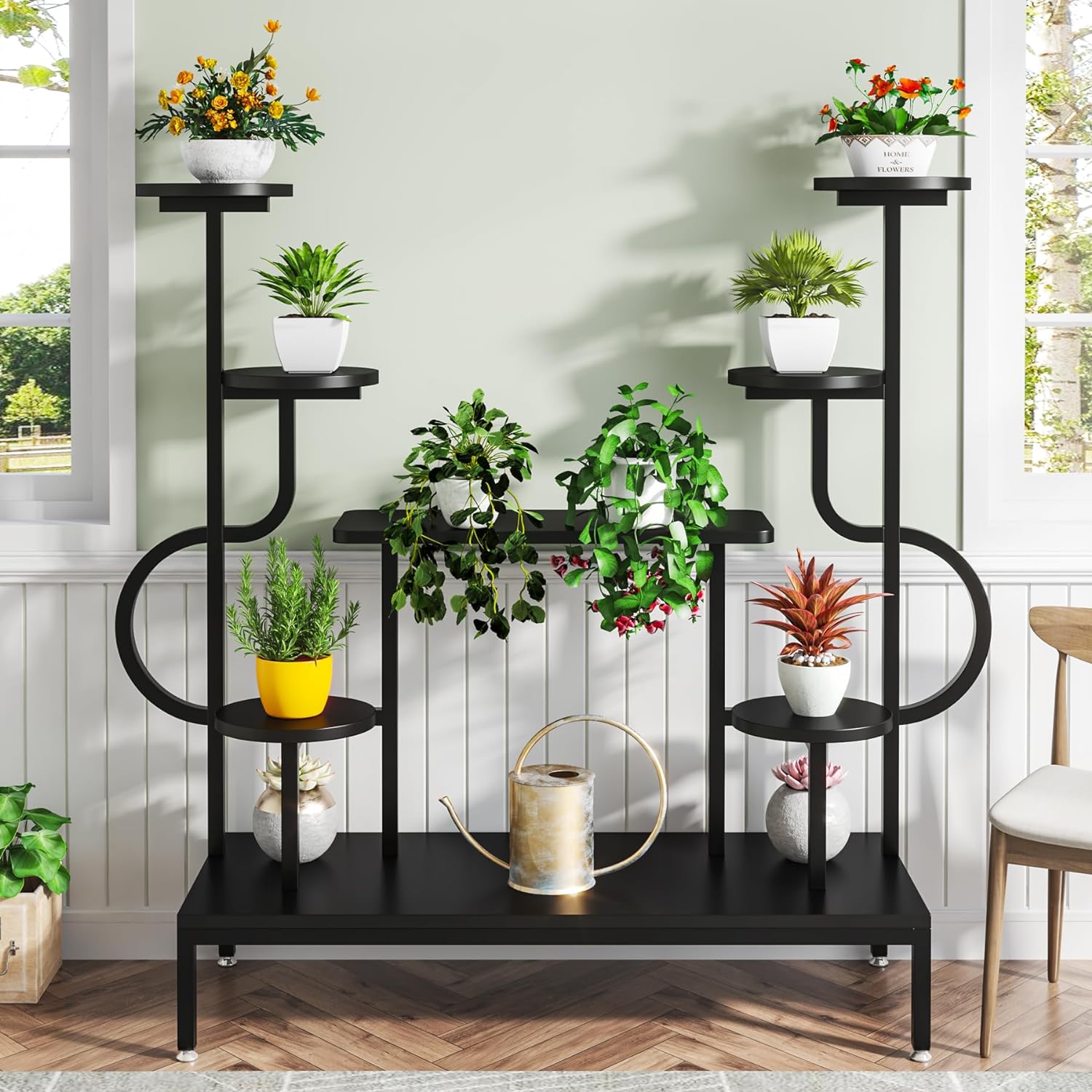 Flower for outside Self Watering Metal Flower Stands for Indoor Flower