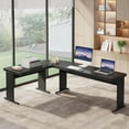 thumbnail image 1 of Tribesigns 83-Inch Large L Shaped Desk, Modern Reversible Executive Office Desk for Home Office (Black), 1 of 7