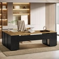thumbnail image 1 of Tribesigns 85.8-Inch L-Shaped Executive Office Desk with File Drawers & Storage Cabinet, 1 of 7