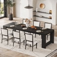 thumbnail image 1 of Tribesigns 86.61-inch Dining Table for 6-8, Farmhouse Kitchen Table, Extra Long Rectangular Dinner Table, Black, 1 of 8