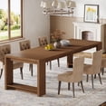 thumbnail image 1 of Tribesigns 86.61-inch Extra Long Dining Table for 6-8, Farmhouse Narrow Kitchen Table with Sturdy Legs, for Living Room, Dining Room, Walnut, 1 of 8