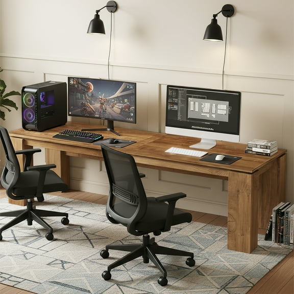 Tribesigns 86-Inch Modern Double Computer Desk, Extra Long Workstation